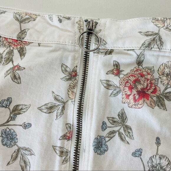 TINSELTOWN ASOS White Pink Soft Floral Zip Vintage Retro 90s y2k Mini Skirt 29 - Picture 6 of 7